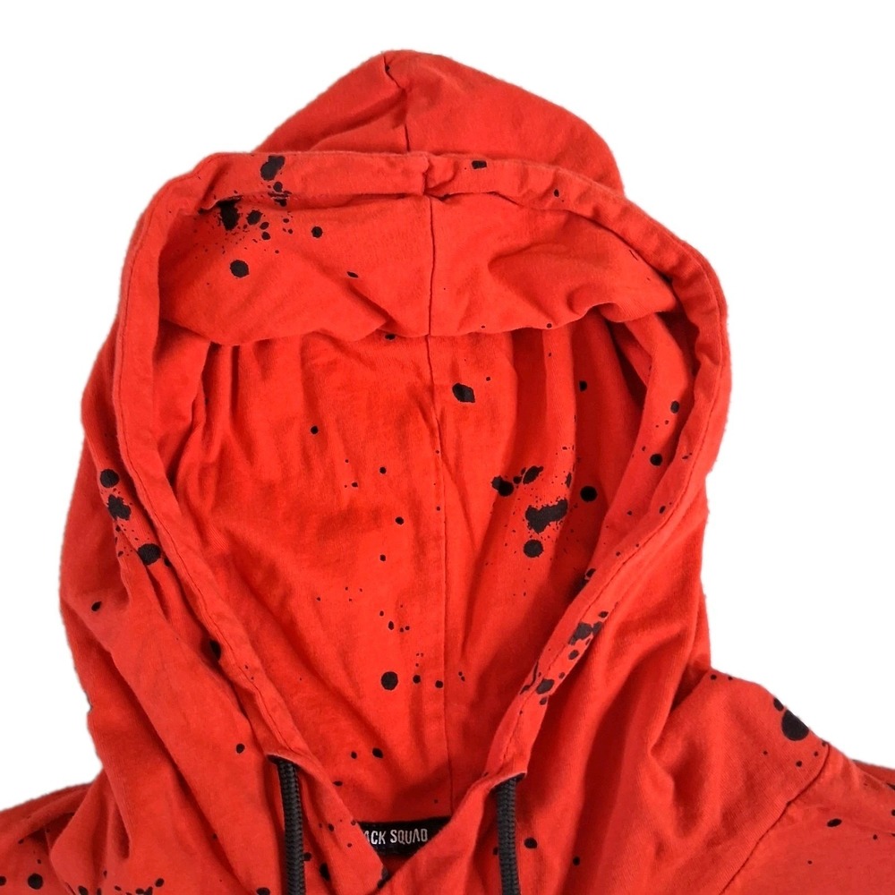 BLACK SQUAD Hoodie Men's XXL Red w/ Black Paint Slatter Graphic Skate Basketball - Picture 7 of 16